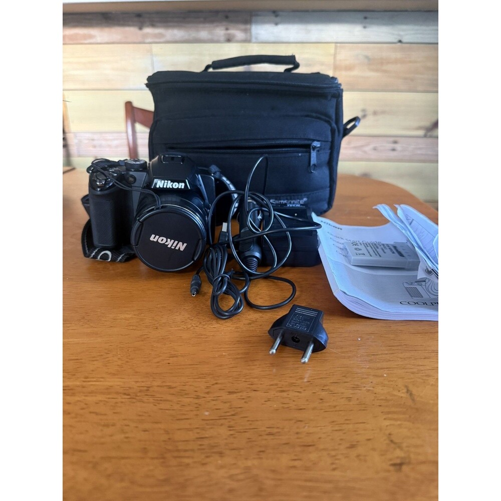 Nikon COOLPIX P500 12.1MP Digital Camera Black w/36x Zoom W/Batt, Charger Tested